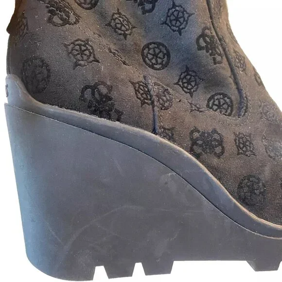 GUESS Women's Tabloid Fashion Boot High Heel Platform Black Size 10 - Picture 8 of 8